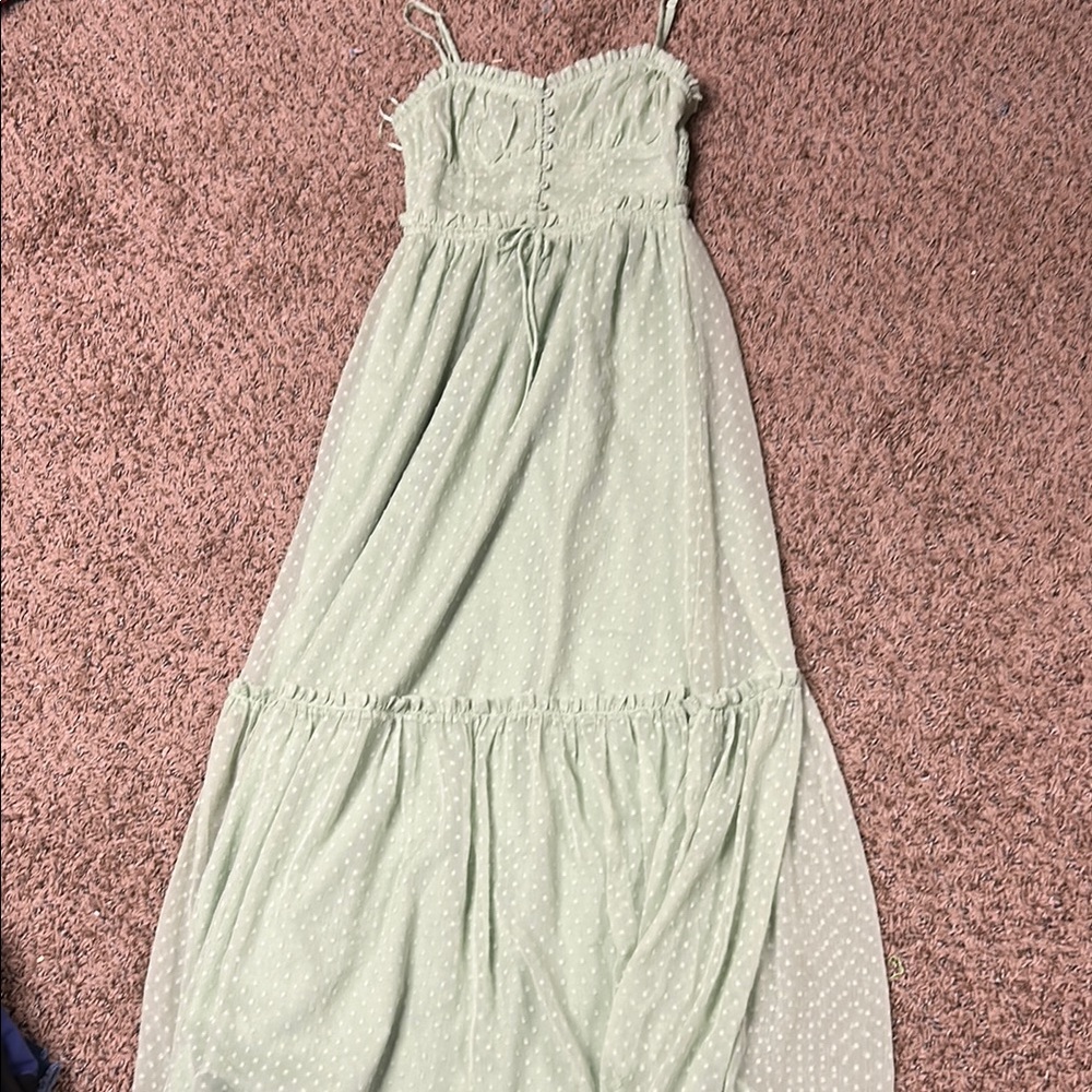 Mint Green Polka Dot Maxi Dress